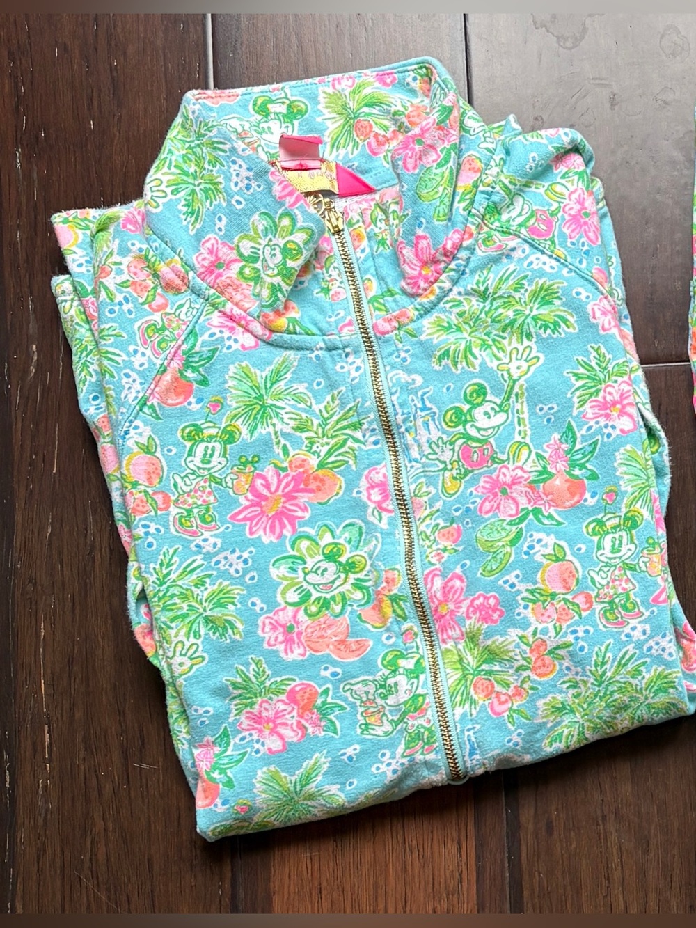 Disney Parks Collection Lilly Pulitzer Quarter Zip Floral, Mickey Minnie Med